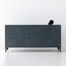 마켓뷰티 MKB 앤틱캐비넷 가로 3문 다크그레이