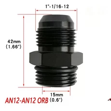 자동차 개조 AN4 커넥터 연료 오일 쿨러 어댑터 ORB 블랙 알루미늄 합금, 01 기타, 01 China Mainland, 05 AN12-AN12