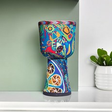 非洲鼓學生兒童成人學校幼兒園專業手鼓批發免調音9寸8寸手工樂器, 1個, 大8寸黃琉璃【贈揹帶】