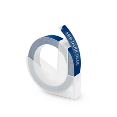 Dymo 3D 테이프 용 9mm 호환 라벨 접착 스티커 Motex E101 12965 1610 수동 타자기, Dark Blue