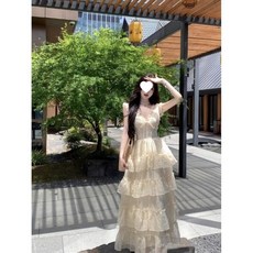 Yellwel 여성용 민소매 니트 여름용 시원한 바람 몸매 보정 롱스커트 DJP