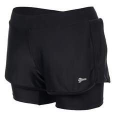 renoma Swim & Gym 女性海灘簡約Logo內搭褲裙 RN-WS2C989, 黑色