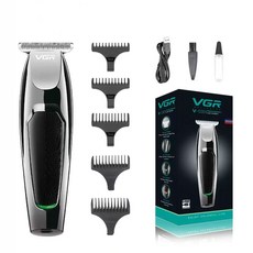 VGR 理髮器 專業無線設計與多長度設定, 黑色, 理髮器套組