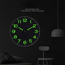 무소음 야광 벽시계 집들이선물 인테리어 DIY, 완전블랙(직경 20cm)