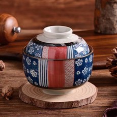 陶瓷燉湯盅 帶蓋隔水燉盅 400ml 日式復古風 燉盅 點心盅 糖水碗 小燉盅 湯盅 陶瓷鍋 燉鍋 釉下彩燉盅 蒸蛋燉 蓋碗 家用湯盅, 如圖4, 1個