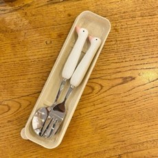 포크 심쿵오리 숟가락포크 가정용품 수저 옐로 생필품 숟가락 도시락수저 도시락 생활용품 휴대용, 본상품