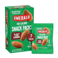Emerald Nuts 드라이 로스트 아몬드 7개입 12팩, Emerald Nuts 드라이 로스트 아몬드 7개입 1, 홀 아몬드, 124g