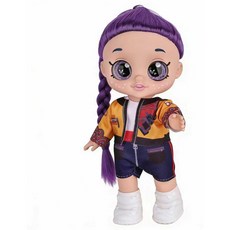 K-POP 獵魔女團 5D 眼睛 音樂主題曲 娃娃玩具 藍老虎公仔 10寸 13寸 5關節, 1個, 10寸:紫髮 藍老虎+5D眼睛 彩盒