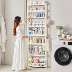 하루꿈 문뒤 틈새 슬림 대용량 수납 선반 다용도 초슬림 정리대 문뒤수납장 다층 공간활용 수납선반, 화이트