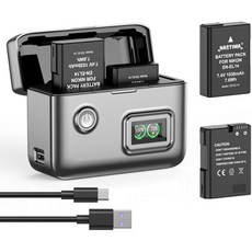나스티마 2개 세트 ENEL14 ENEL14a 충전식 배터리 및 LCD USB 충전기 니콘 카메라 D3100 D3200 D3300 D3400 D3500 D5100 D5200 D