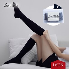 힐리시 의료용 압박스타킹 - 유발 l White Black, 니삭스형, 1개