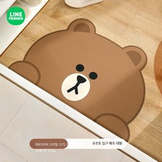 규조토 발매트 사각 빨아쓰는 욕실 화장실 매트, 패턴 발매트 브라운 55x80cm