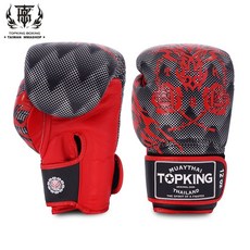 TOP KING 玫瑰圖騰真皮拳擊拳套, 1個