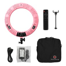 유튜브 유튜버 라이브커머스 개인 방송 셀프 줌 촬영 조명 링라이트 455mm, 핑크 DH-RL18, 1개