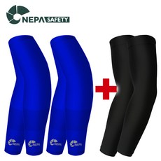 [쿨토시 세트] 네파 쿨토시 2개+엠리밋 팔토시 1개, C:네파 블루 2 + 아쿠아엑스엠리밋 블랙1