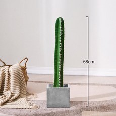 대형 인조 모조 개업 분재 매장 잎없는 카페 장식품 테라스 가짜 거실 인테리어, 단일 68cm 화이트 + 시멘트 화분