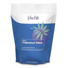 라이프-플로 퓨어 마그네슘 플레이크 | 제히스타인 해저 마그 Life-flo Pure Magnesium Bath Flakes - Relaxing Bath Soak - Concent, 26.4 온스(1팩)