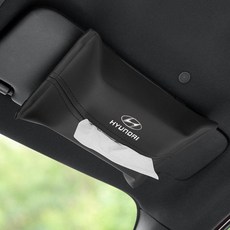 써니글로벌 차량용휴지케이스 휴대용 화장지걸이, 1개, [현대] 블랙