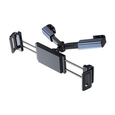 Lisen 巨力車載後頭枕支架 手機支架 平板支架 後座椅背汽車通用, 黑色, 1個