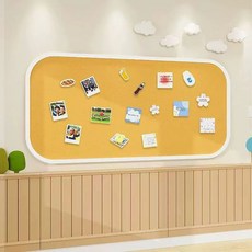 대형 펠트 보드 알림판 학교 부착식 가벼운 게시판 학원 롱안옐로우 화이트 60x120, 화이트 블랙 80x120