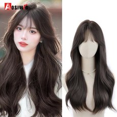 AOSI 금발 트윈 공주 자연 짧은 머리 합성 가발 여성용 앞머리 내열성 프레 헤어, 62, 1개