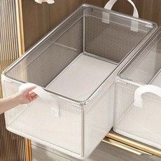 뚜껑이 있는 초대형 접이식 PVC 보관함 - 의류 바지용 방진 다용도 정리함 옷장 정리함, [01] XL, 1개