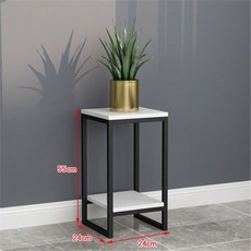 北歐鐵藝花架 簡約客廳室內盆景裝飾架 綠蘿落地多層置物架, 黑架+白色闆,【高55*寬24】