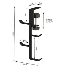 臺灣出貨 免打孔桌邊掛鉤 書包掛鉤 掛包神器 書包掛鈎學生課桌側邊掛包神器免粘免貼可拆卸移動書桌桌邊專用鈎, 款式2黑色【4只裝】, 1個