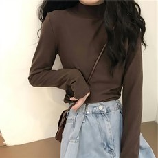 德絨發熱衣, 長袖上衣, F, 咖色