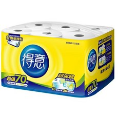 得意 廚房紙巾 (70抽*6捲), 1個
