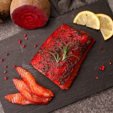 그라브락스 숙성 연어회 130g 연어베이글 연어샐러드, 비트 그라브락스 연어회 130g+소스, 1개