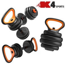 K4스포츠아몸디 K4-101 무게조절 덤벨 케틀벨 바벨 푸쉬업바 푸샵 덤벨세트, 40kg, 1개, 블랙