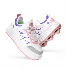 인라인 롤러슈즈 바퀴 달린 신발 4륜 롤러 스케이트화 스케이트 롤러 남녀 롤러스케이트, 1개, 화이트 104