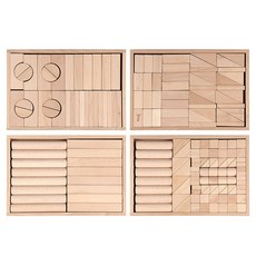 櫸木積木兒童玩具, 1個, 180顆積木組合經典款:如圖所示