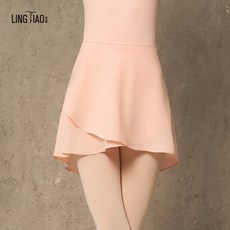 성인 여성 발레 샤폰 끈묶음 미니반치마 앞짧뒷긴 무용 연습용 겉스커트