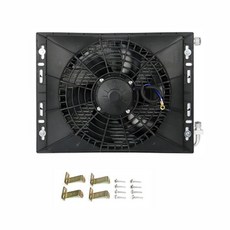 범용 콘덴서 라디에이터 냉각 팬 세트 12V/24V 120W 14x18 보호망 포함 자동차 트럭 라디에이터 에어컨용, [02] 20 thick suction 12V