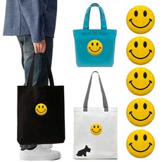 메가스마일브로치(5P)세트 예쁜디자인 가방장식뱃지 7.5cm