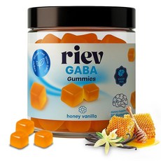 Riev GABA 젤리 – 허니 바닐라 맛 - 비타민 B6 마그네슘 카모마일 레몬 밤 및 L-테아닌 함유 - 비건 무설탕 GMO 프리 - 야간 휴식 지원 - 젤리 30, Riev Reiv GABA 젤리 – 허니 바닐라 맛 -, 1개