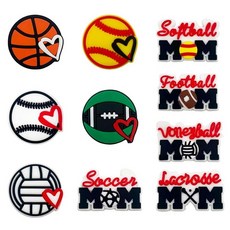 PEVOGON 16피스 실리콘 초점 비즈 귀여운 루즈 비즈 액세서리 DIY 키체인 팔찌 목걸이 펜 랜야드 제작용 (자폐증), 스포츠 볼, 1개