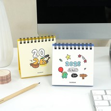 핑크풋 2026년 아무말 미니 탁상 달력 2p, 혼합색상, 1개
