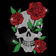 1개 유리 핫픽스 라인스톤 다리미 부착형 의상 액세서리 (해골 모양 옷 가방 바지용) 297x210mm, 혼합색