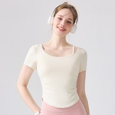 瑜伽服上衣一體杯緊身透氣運動服