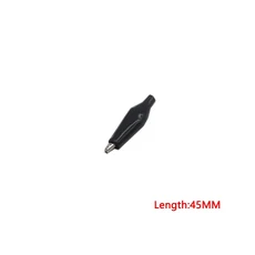 10 개/몫 28mm/35mm/45mm 금속 악어 클립 G98 악어 전기 클램프 테스트 프로브 미터 검정/빨강 플라스틱 부트 포함 전자 부품 액세서리 소스, 45MM Black