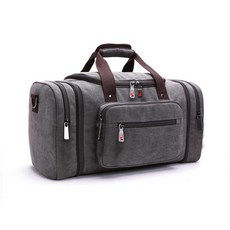 Mirove 남성용 휴대용 비행기 여행 가방 남성 및 여성용 50L 여행용 더플 백 오버나이트 주말 체육관 수하물 출장 대용량 확장 방수 캔버스 회색. 라지 웨스턴 레트로