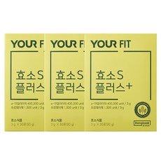 동국제약 유어핏 효소S 플러스 곡물발효효소 소화효소, 90g, 3개