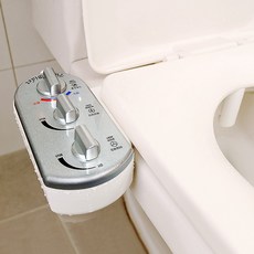 온냉수 겸용 무전원 수동비데 셀프설치 비대기 절수형 방수 욕실 필터없는 기계식 비데, 고객직접설치, 듀오 실버 비데