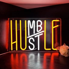 HUSTLE LED 네온사인 조명 벽 장식 걸이식 침실 방 파티 홈 바 야간 USB 전원, 03 38x25cm