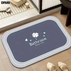 DFMEI 軟硅藻泥吸水墊腳墊廁所衛生間門口防滑家用速幹浴室地墊吸水地墊, 1個, 灰藍色