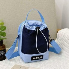 CIVILIANBAG 輕便水壺斜挎包, 藍黑色雙拼,斜跨可手提, 1個