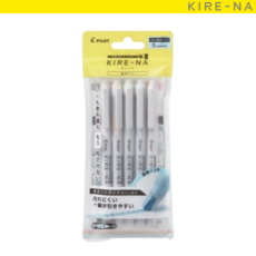 [KIRE-NA] 팁가이드 형광펜 5색 세트, 페일(Pale Color)